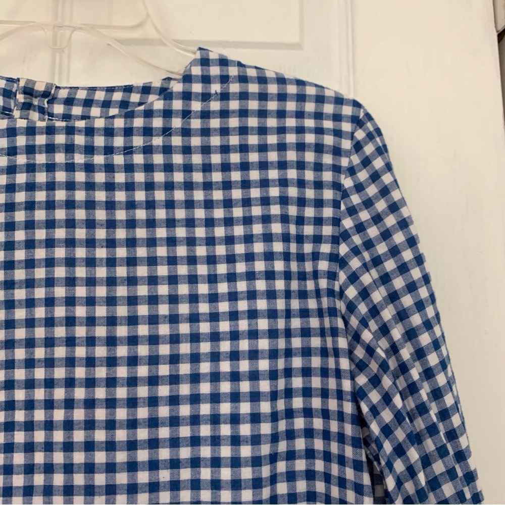 Muji Soft Flannel Gingham Check Blouse Top Shirt